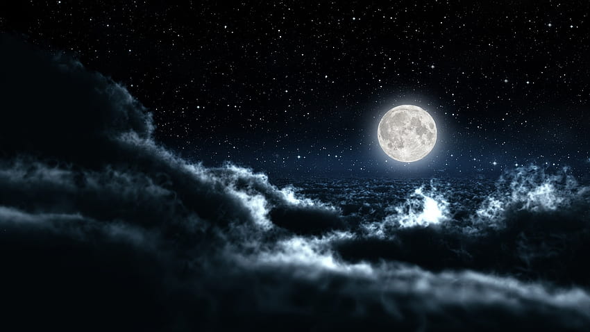 Moon Clouds Night Sky Red Moon Eyecandy For Your XFCE , Red Moon Night Sky HD wallpaper