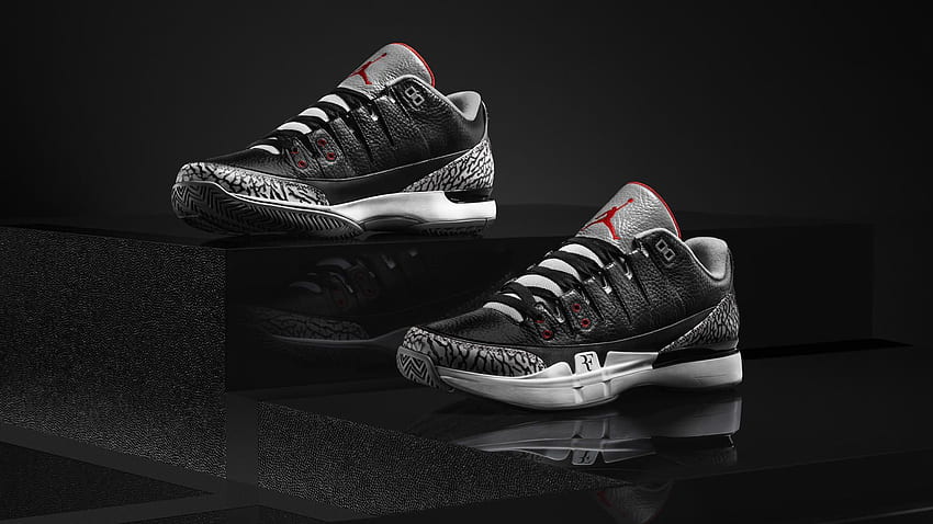 กลับมาในชุดดำ: Nike Court นำเสนอ Zoom Vapor AJ3, Jordan 3 รุ่นล่าสุด วอลล์เปเปอร์ HD