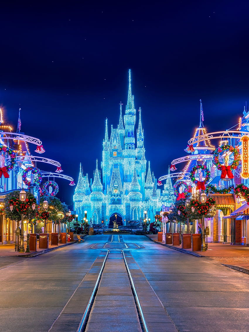 Schloss Disney Weihnachten, Walt Disney World iPhone HD-Handy-Hintergrundbild