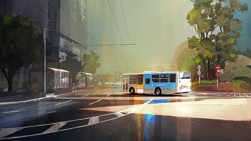 Yokohama Bus, Artist, , , Background, and, Buses HD wallpaper