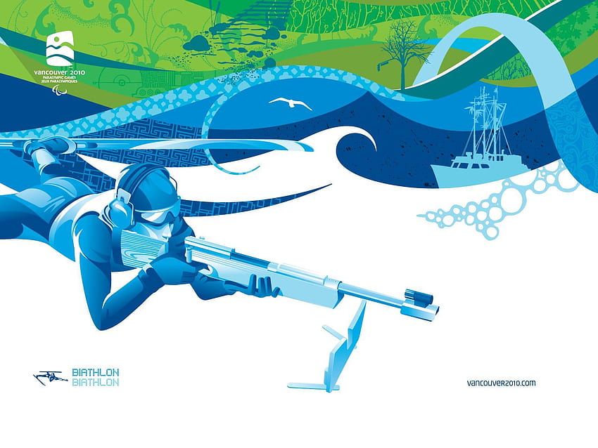 Vancouver 2010: Biathlon. Ads of the World™ (avec ). Jeux HD wallpaper