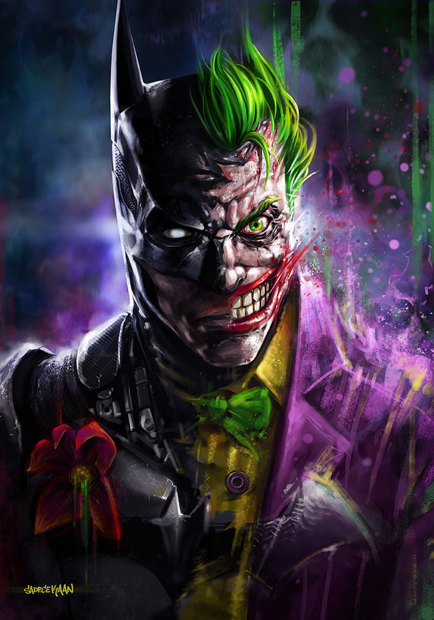 Batman Joker paintings, Joker Half Face HD phone wallpaper