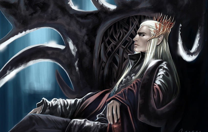 elf, crown, the Lord of the rings, art, the throne, the lord of the rings, The hobbit, The Hobbit, An unexpected journey, An Unexpected Journey, Thranduil for , section фантастика, The Lord of the Rings Elves HD wallpaper