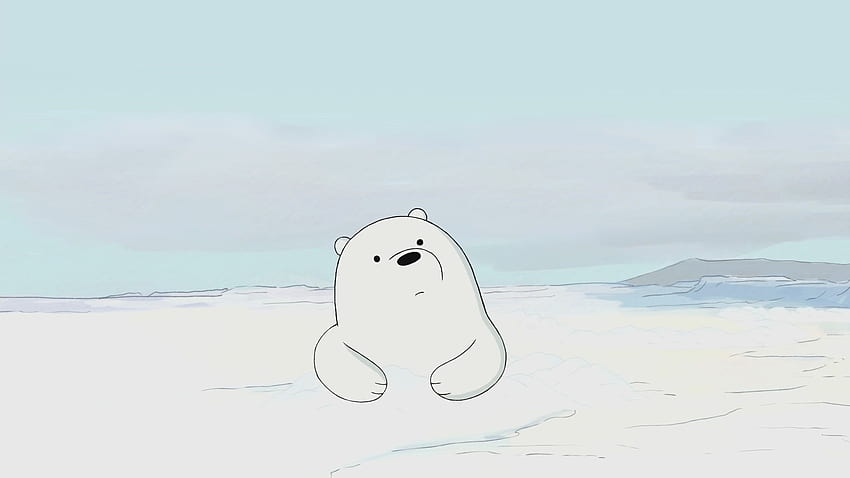 Objek gambar, lucu, Latar belakang, Polar Bear Cartoon HD тапет
