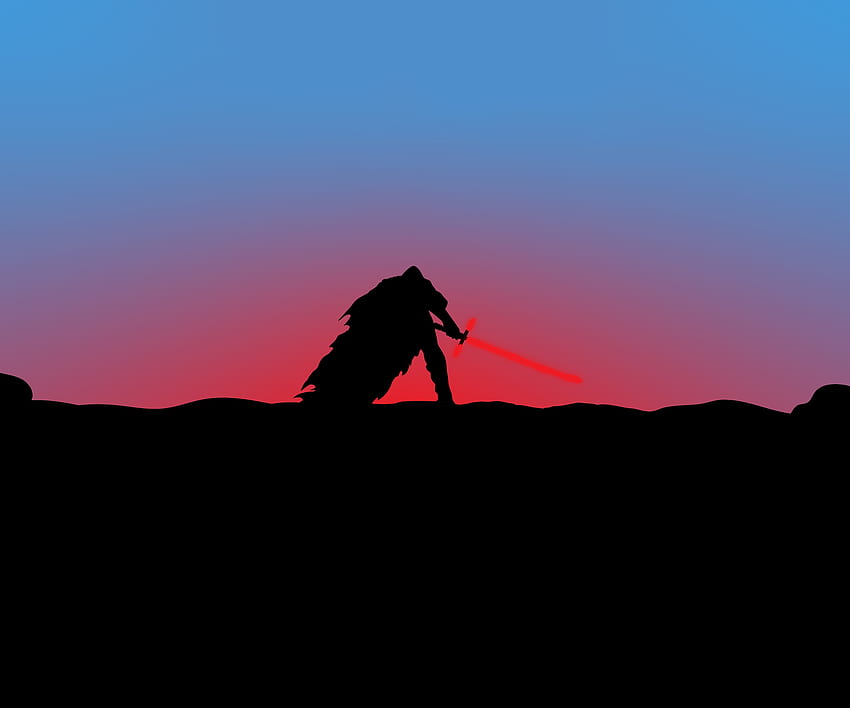 Kylo Ren, star wars, minimal & dark silhouette, art HD wallpaper