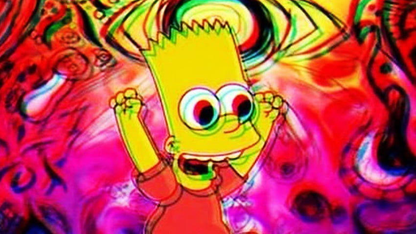 Cara passa 2 dias tomando LSD e assistindo Os Simpsons, aqui está o que ele, LSD Cartoon papel de parede HD