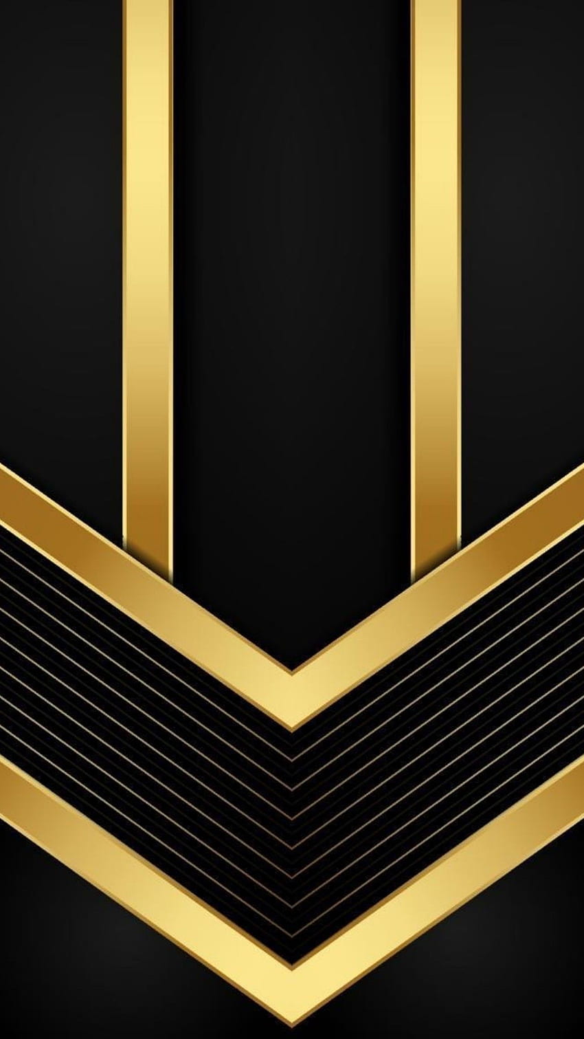 black gold arrow neon, beautiful, amoled, material, symmetry, shapes, design, geometric, pattern, abstract, lines HD phone wallpaper