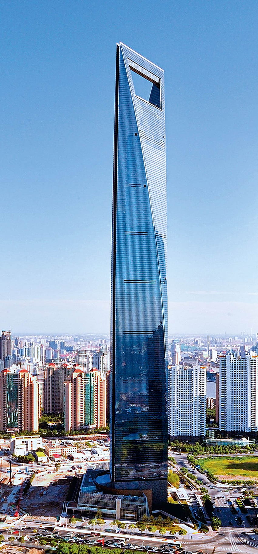 Centro financiero mundial de Shanghái, Shanghái, China, 492 m, 1.614 pies, 101, Finanzas iPhone fondo de pantalla del teléfono