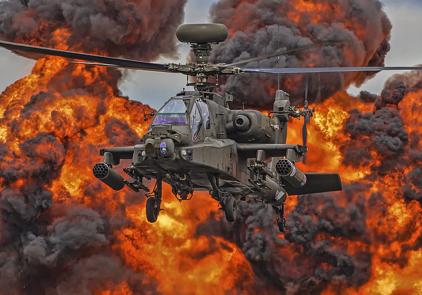 Prawdziwie gigantyczny wojownik BH Boeing Apache Chopper Tapeta HD