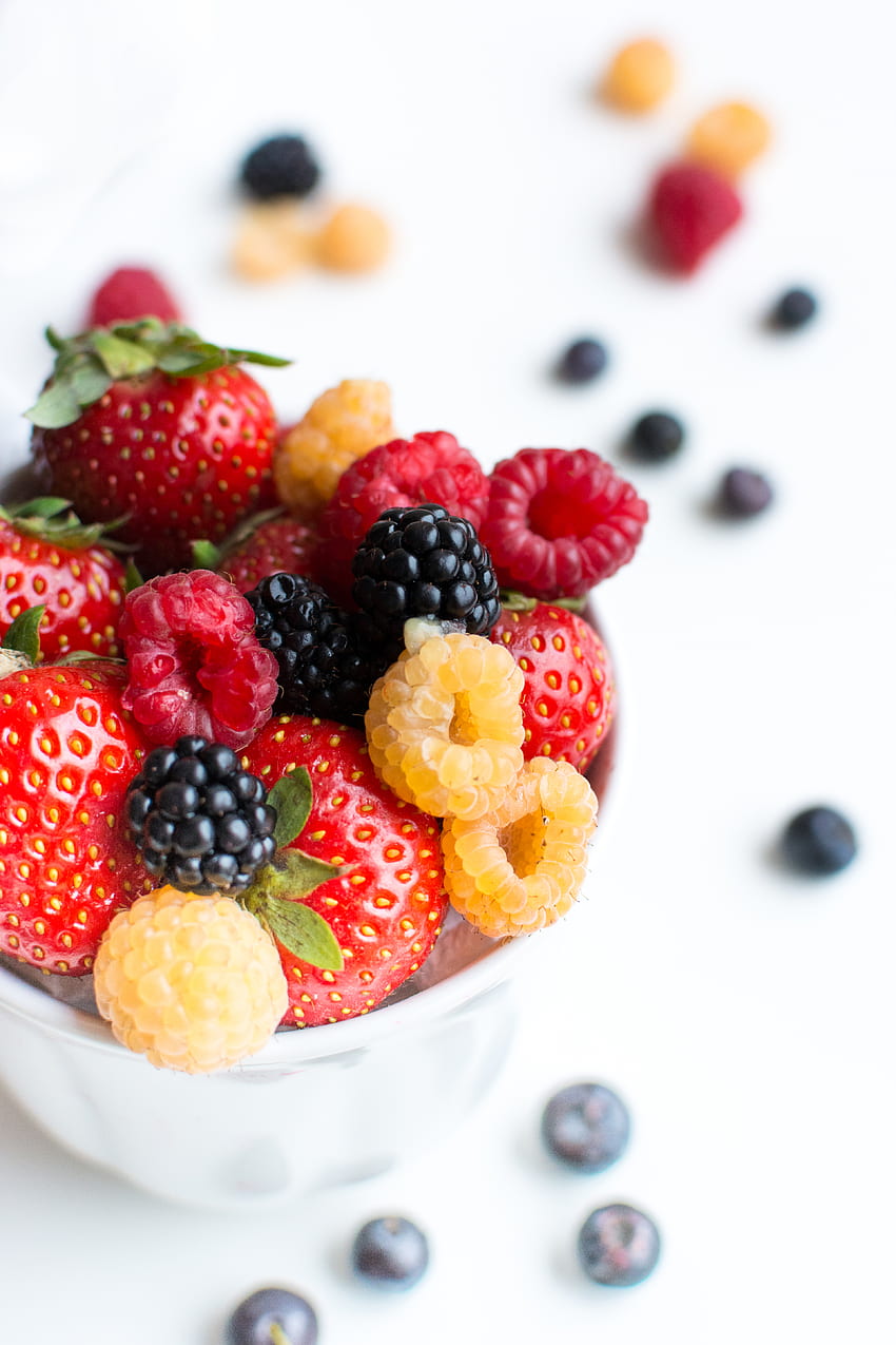 Food, Strawberry, Raspberry, Berries, Blackberry, Ripe HD phone wallpaper