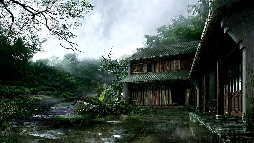Anime Raining Gif Background - Novocom.top, Forest Rain Cute Tapeta HD