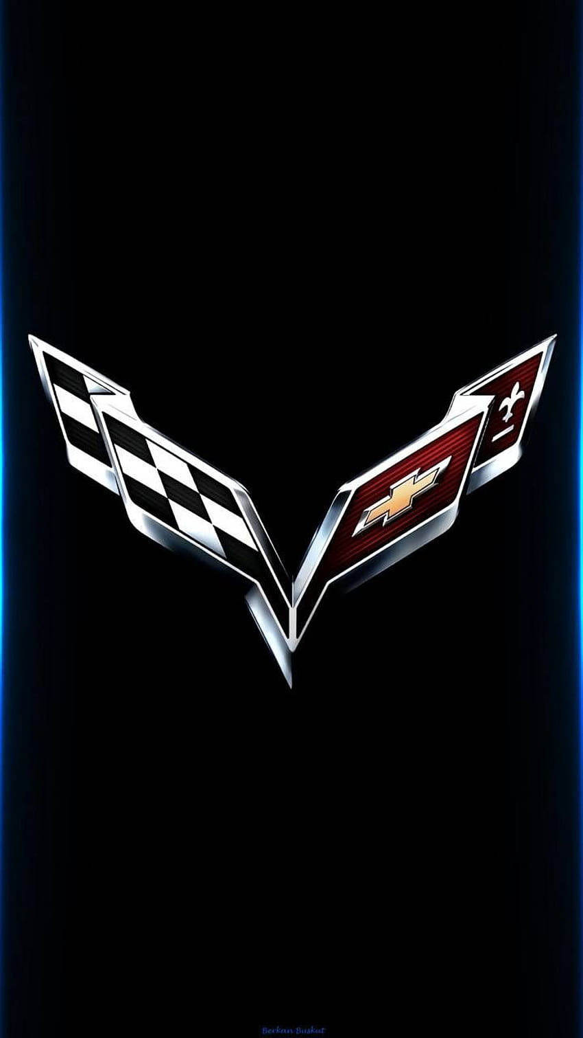 Corvette Edge de berkanbuskut - ef. Corvette, Chevrolet, Logotipos de automóviles, Corvette Logo Teléfono fondo de pantalla del teléfono