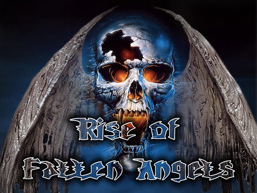 Rise of Forgotten Angels, Flügel, Reißzähne, Leuchten, Logo, Schädel, Augen, Vampir HD-Hintergrundbild
