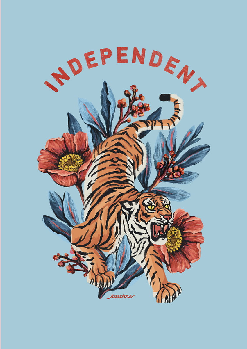 Carnet Tiger Independent bleu A5. Illustration de tigre, Tigre, Tigre esthétique Fond d'écran de téléphone HD