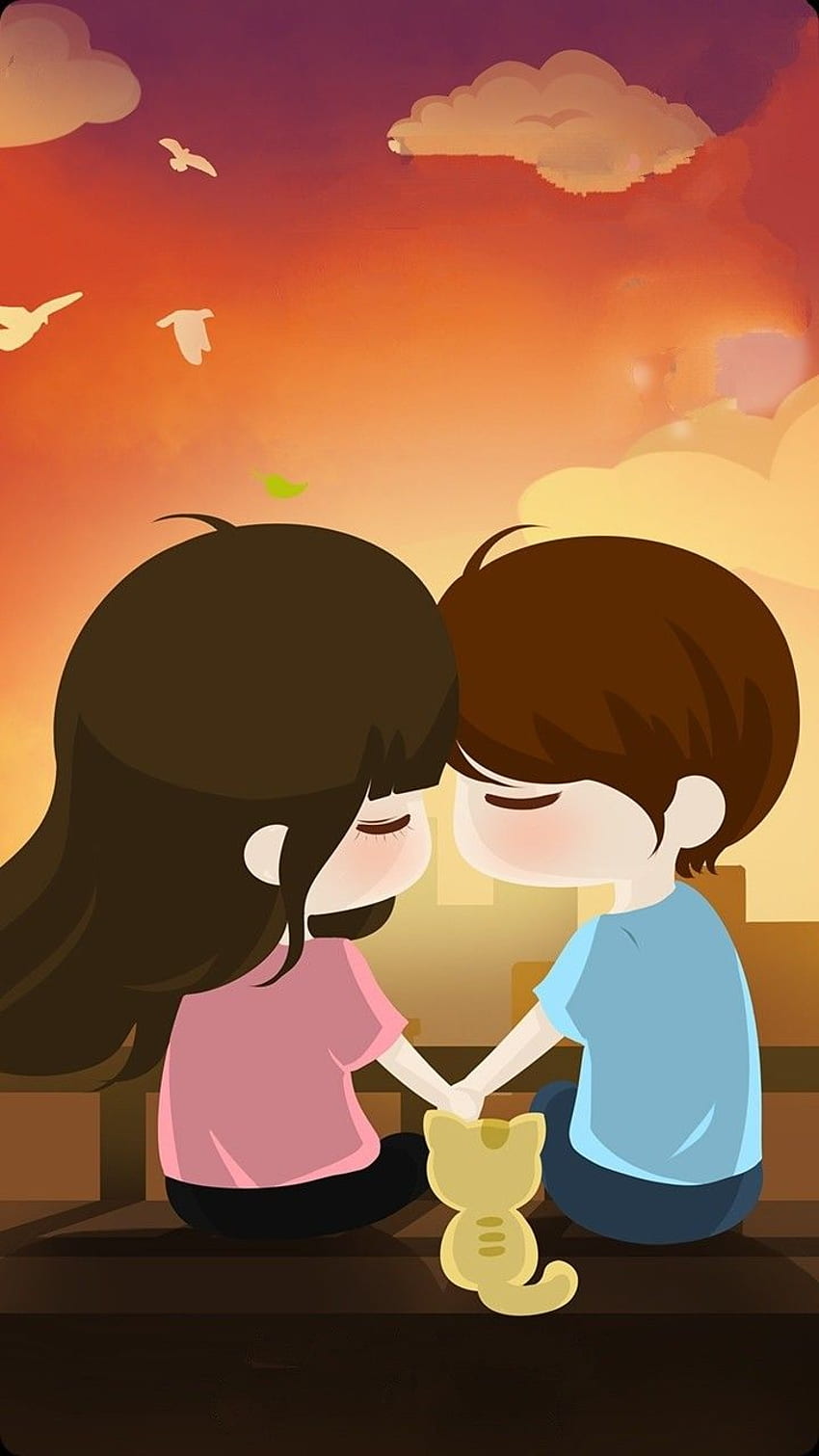 Drapeau blanc. Cute love , Cute couple , Cute couple cartoon, Cute Couples Cartoon HD phone wallpaper