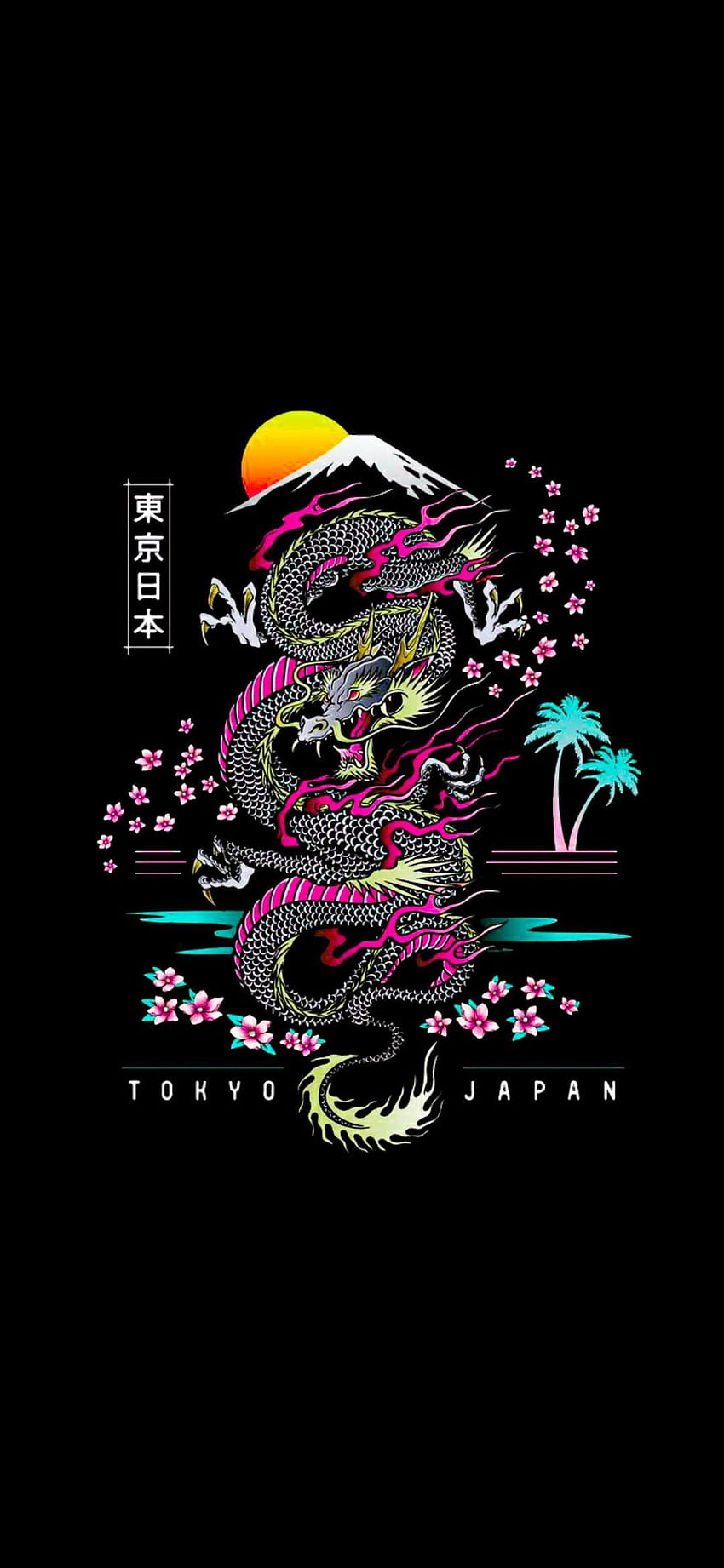 Tokyo Japan Dragon — dla technologii, japoński estetyczny telefon Tapeta na telefon HD