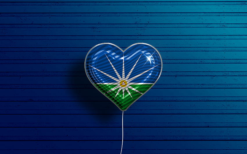 I Love Uberlandia, , realistic balloons, blue wooden background, Day of Uberlandia, brazilian cities, flag of Uberlandia, Brazil, balloon with flag, cities of Brazil, Uberlandia flag, Uberlandia HD wallpaper