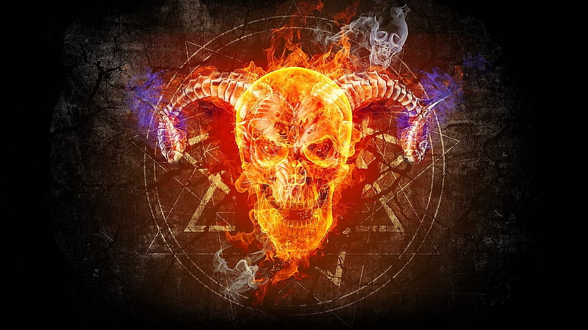 Preview skull, taro, prophecy, faith, fire, circle HD wallpaper
