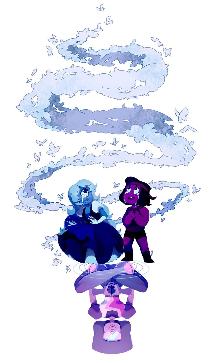Here comes a thought, Garnet, Ruby and Sapphire. Steven Universe, White Aesthetic Steven Universe HD phone wallpaper