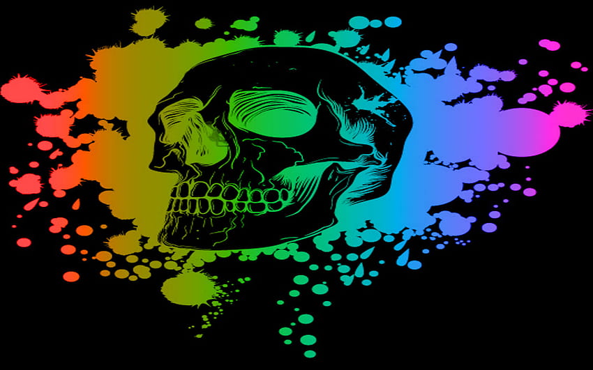 Skull, colored, black, abstract HD wallpaper | Pxfuel