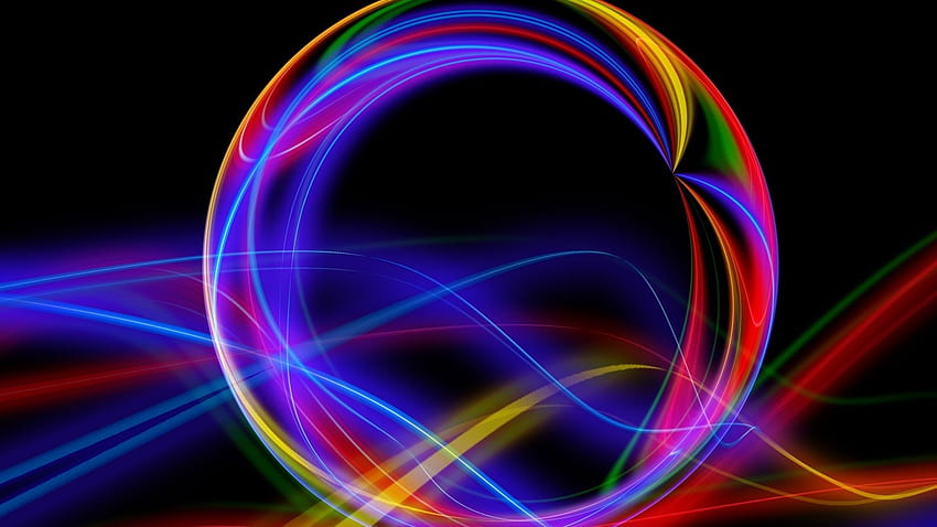 Neon Circle, Shiny Wives, Graphic, Digital Art for HD wallpaper