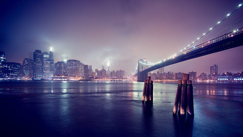 Manhattan Bridge Night , Night . Top HD wallpaper