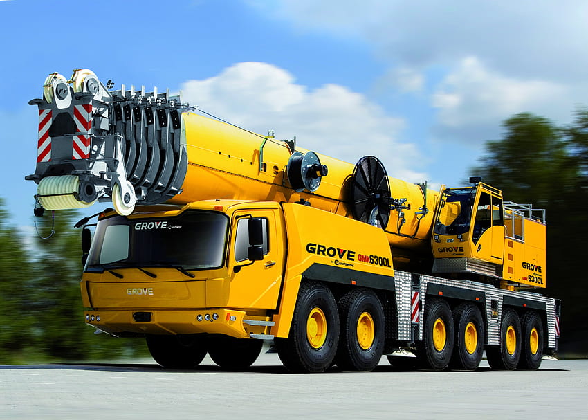 MOBILE CRANE camión de construcción semi tractor grúas ariel boom., Camiones de construcción fondo de pantalla