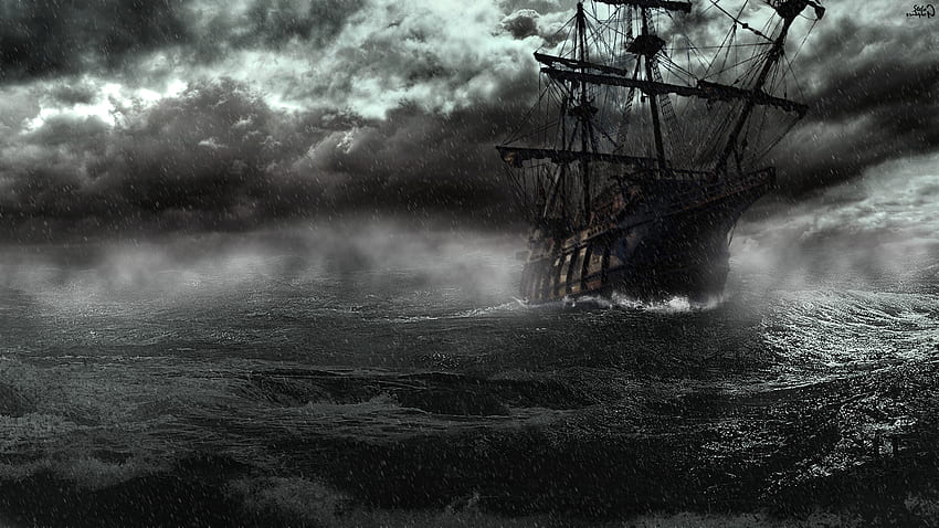 Die Schwarze Perle, Schiff, Schwarzer Pirat HD-Hintergrundbild