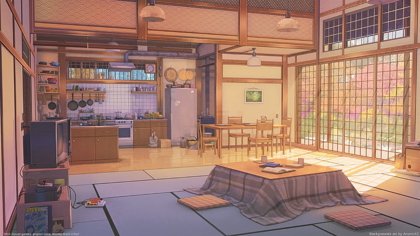 ArtStation - Night anime Kitchen