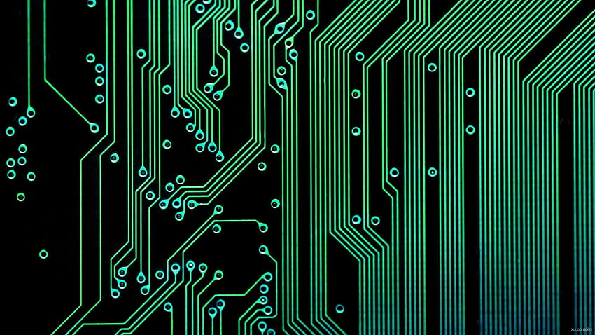Electronic Circuit . huisstijl. Technology, Digital Green HD wallpaper