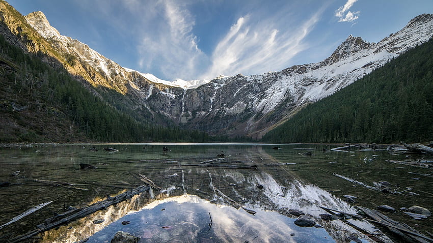Montana's Glacier National Park Lake, Reflections, Lakes, Nature, National Parks, Mountains HD wallpaper