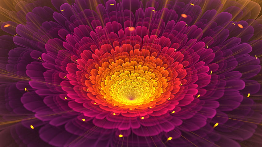 Fractal, Blume, rosa Glühen HD-Hintergrundbild