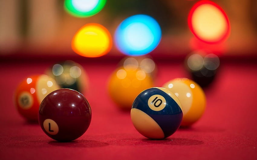 Pool game in a wonderful Casino - Blurry light HD wallpaper