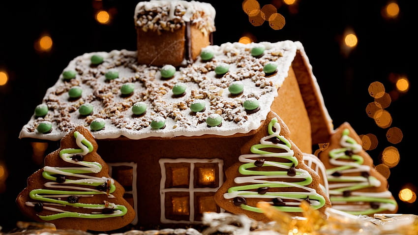 Galleta, año nuevo, navidad, pan de jengibre navideño fondo de pantalla