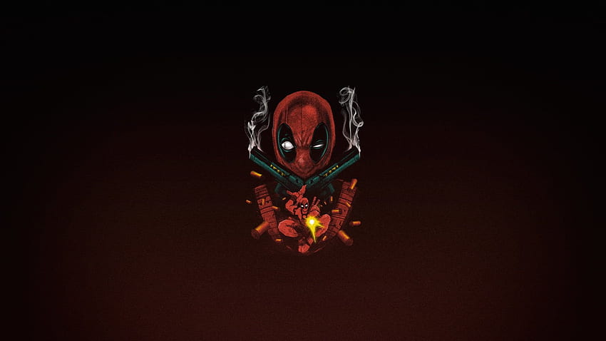 Deadpool artwork, Deadpool, Merc with a mouth, simple, Deadpool Minimalist HD wallpaper