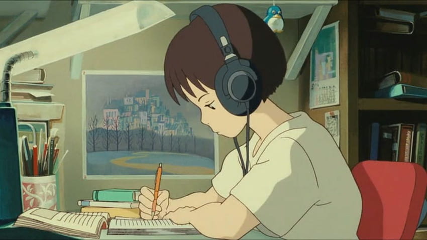 Studying   Anime Girl Doing Homework  830x627 PNG Download  PNGkit