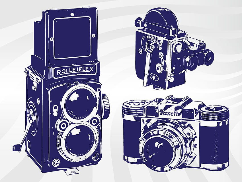 Kamerakunst, ClipArt, ClipArt in der Clipart-Bibliothek, Vintage-Kamera-Zeichnung HD-Hintergrundbild