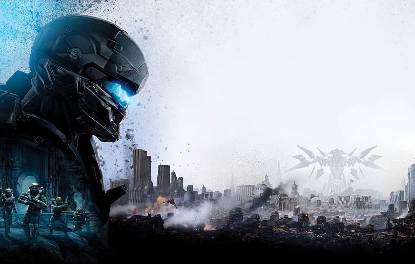 miasto, gra, sztuka, żołnierze, Halo 5: Guardians for , sekcja игры Tapeta HD