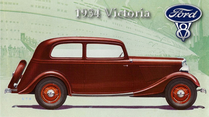 1934 Ford Victoria, Ford Logo, 1934 Ford, Ford Background, Ford HD wallpaper