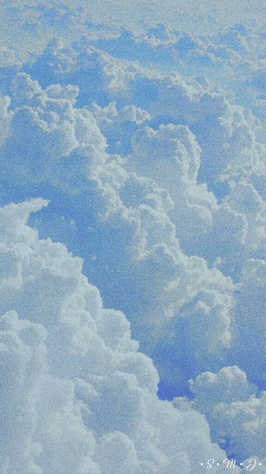 Сини облаци Естетични, Пастелно сини Естетични облаци HD тапет за телефон