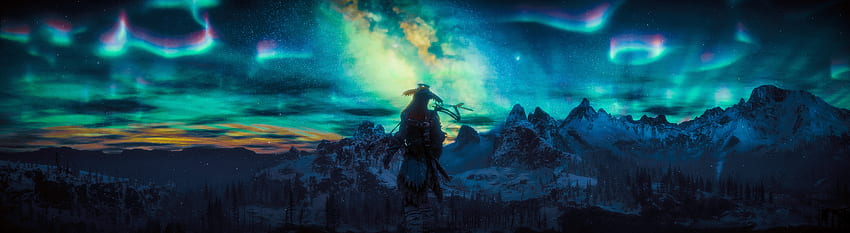 Northern Lights, Aloy, video game, Horizon Zero Dawn HD wallpaper