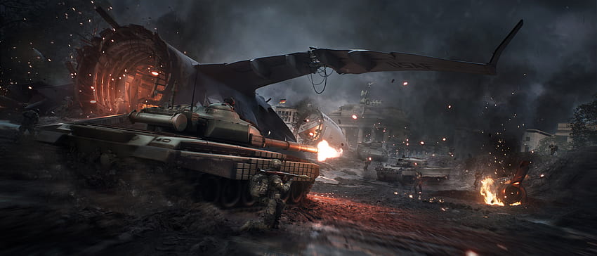 Pertempuran, tank, Perang Dunia 3, video game, gelap Wallpaper HD
