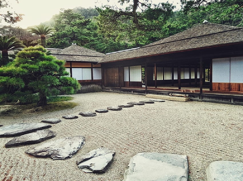 Japanese House, japanese, scenery, zen, house, japan, garden, peaceful, oriental HD wallpaper