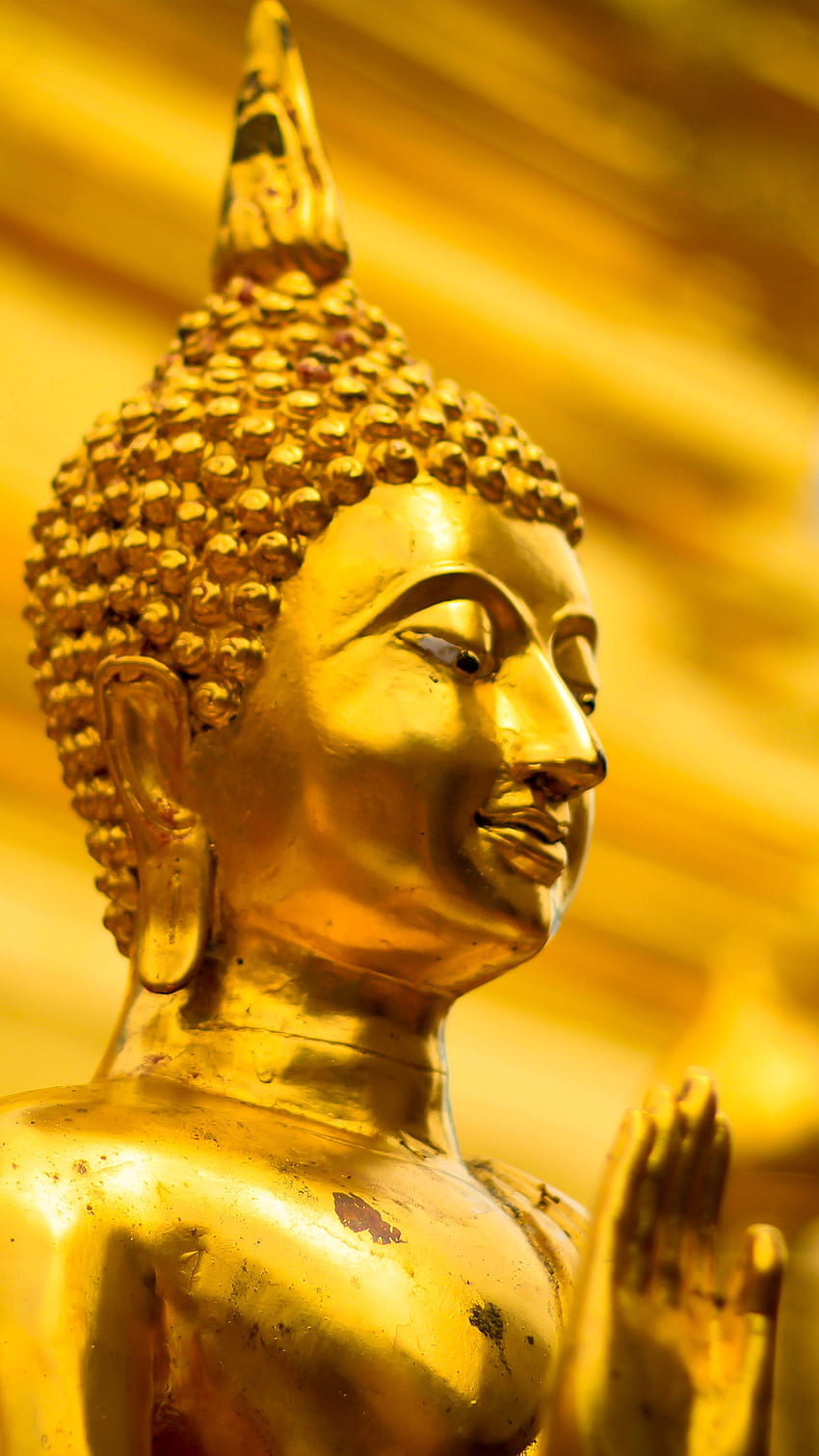 Statua dorata di Gautama Buddha Tailandia, Buddha Sfondo del telefono HD