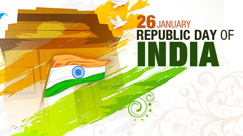 26 janvier Jour de la République de l'Inde Célébration Drapeau Art créatif Jour de la République Fond d'écran HD
