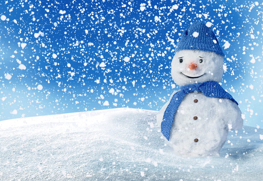 Snowman, winter, craciun, snow, christmas, card, scarf, hat HD ...