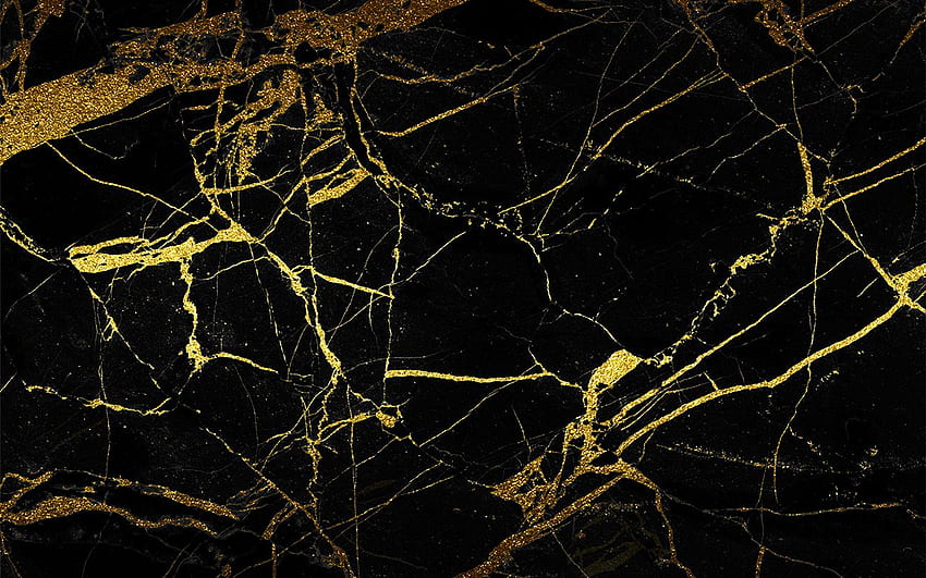 Black and gold marble texture. Portoro Black Yellow Marble HD wallpaper