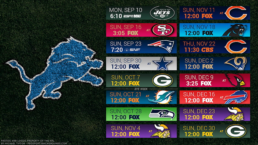 Detroit Lions HD Wallpaper - 2012 Schedule by madeofglass13 on