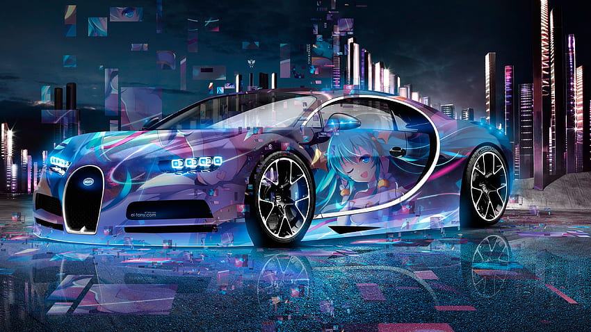 Neon Bugatti, Bugatti roxo papel de parede HD