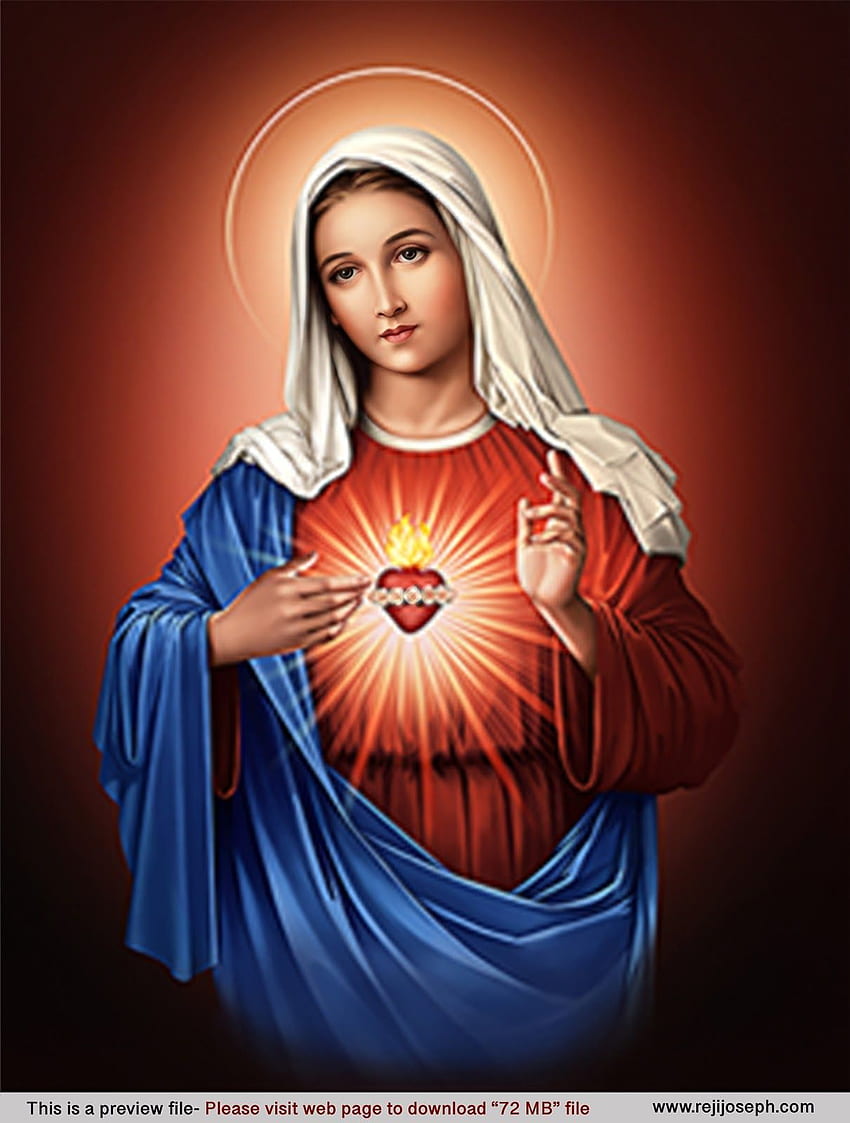 Immaculate Heart of Mary_Red_ 72 MB. Mother mary , Virgin HD phone ...